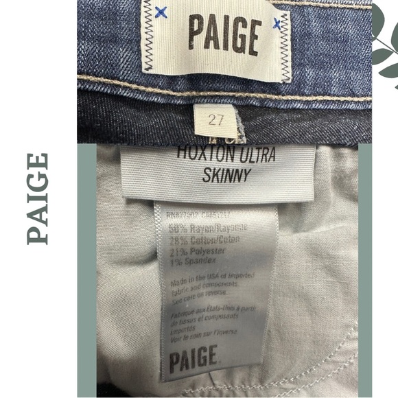 Paige HOXTON ULTRA SKINNY JEAN Blue Denim Size 27 - Picture 6 of 6